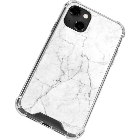 White Marble iPhone 14 Clear Case